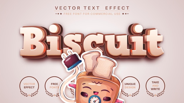 Biscuit Editable Text Effect, Font Style