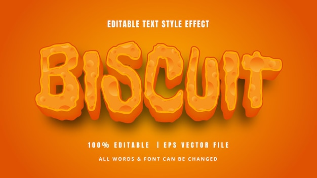 Biscuit Playful 3d Text Style Effect Editable illustrator text style