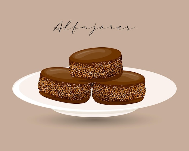 Biscuits in chocolate Alfajores, dessert, Latin American cuisine, Argentinean national cuisine. Food