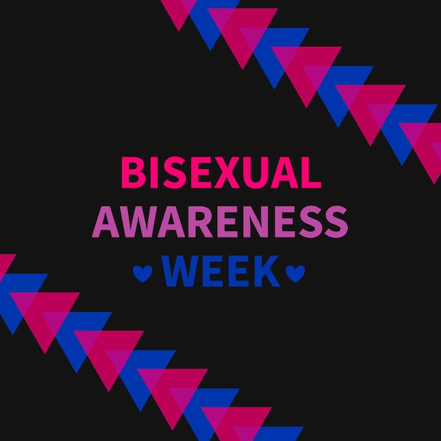 Bisexual Awareness Week typography poster LGBT community event celebrate on September Easy to edit vector template for banners signs logo design card