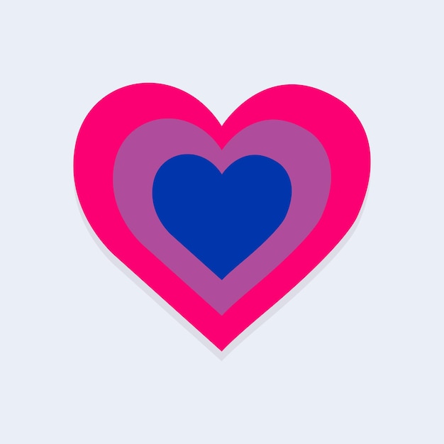 Bisexual flag in heart shape