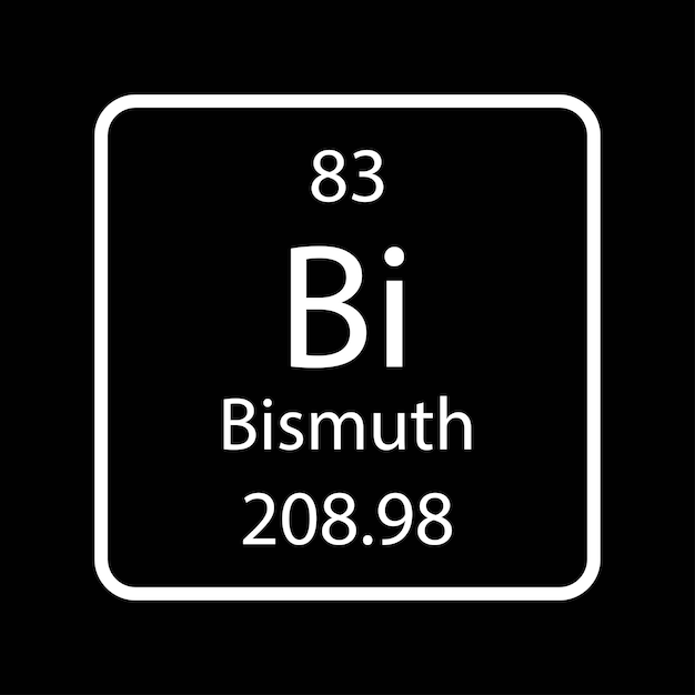 Bismuth symbol Chemical element of the periodic table Vector illustration