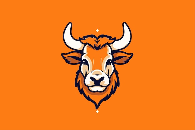 Bison head mascot logo vector illustration for your sport team or corporate identity