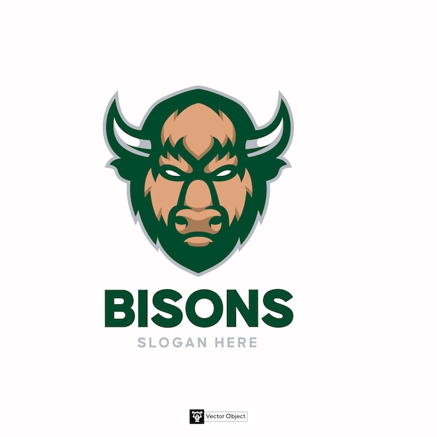 Vector bison mascot illustration logo design