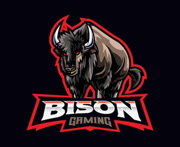 Bison mascot logo design