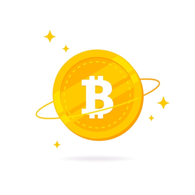 Bitcoin BTC flat icon isolated on white background