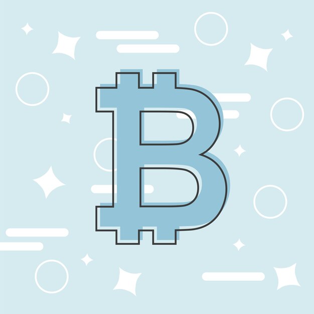 Bitcoin concept. Cryptocurrency logo sigh. Digital money. Block chain, finance symbol. Flat style vector illustration