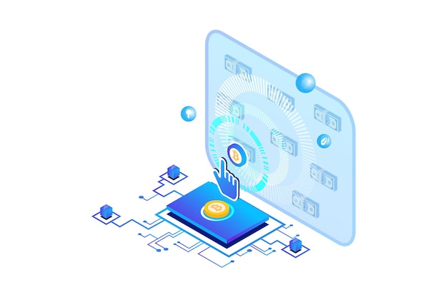 Bitcoin Cryptocurrencies Isometric