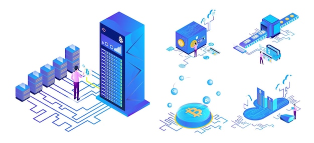 Bitcoin Cryptocurrencies Isometric