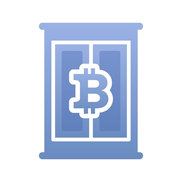 Bitcoin cupboard gradient logo design modern template icon