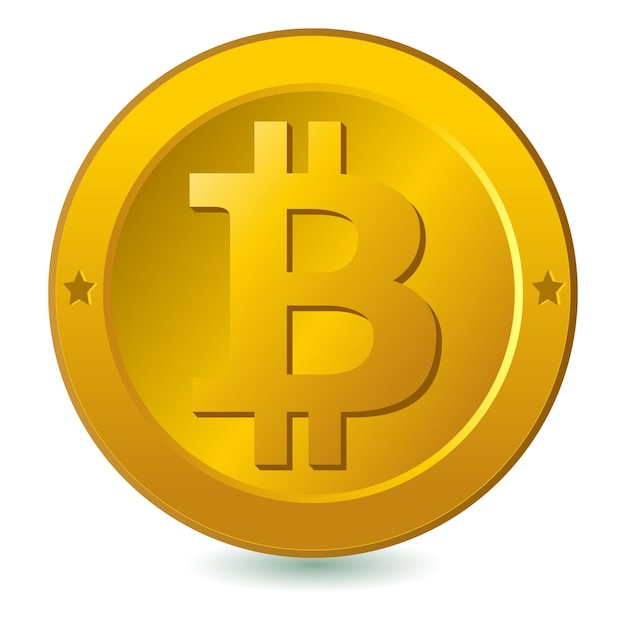 Bitcoin digital currency on white background Vector illustration