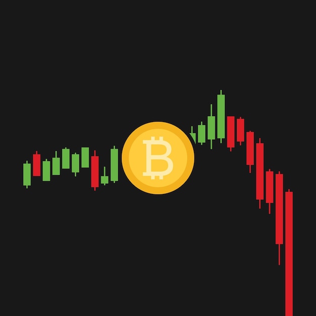 Bitcoin downtrend abstract illustration