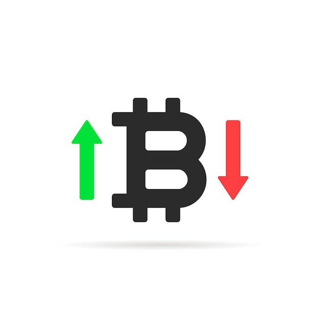 Bitcoin rates icon isolated on white