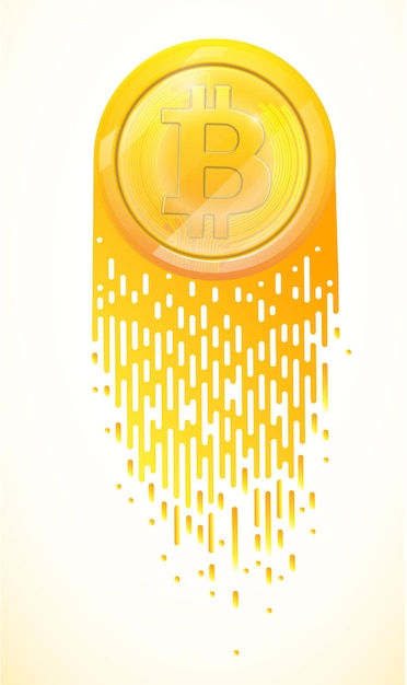 Bitcoins and New Virtual money conceptBackground of Golden coin with icon letter Vector illustration EPS 10 of Golden Bitcoin