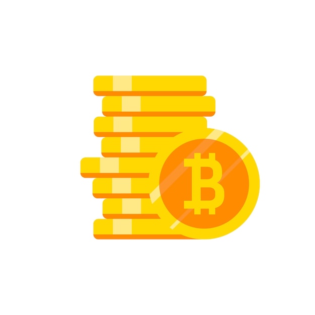 Bitcoins stack vector illustration EPS 10 Money logo isolated Cryptocurrency business concept