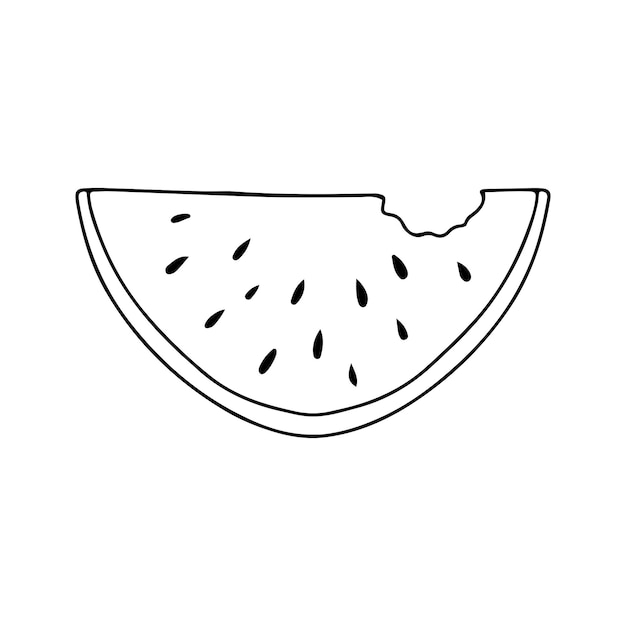 Bitten slice of watermelon Summer vacation accessories Vector illustration isolated on a white background