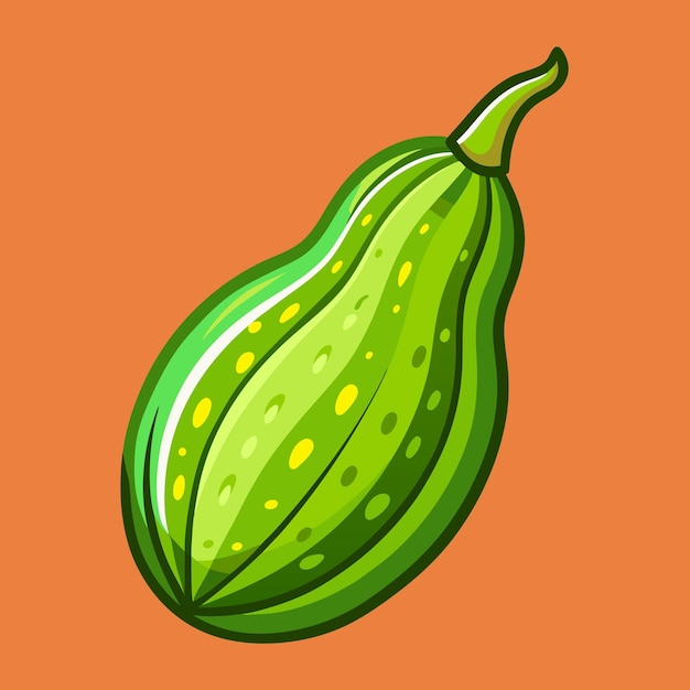 Vector bitter gourd vegetable color clip art vector illustration design