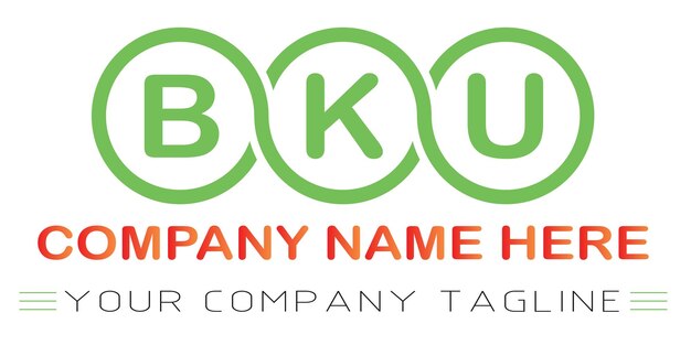 Vector bku letter logo design