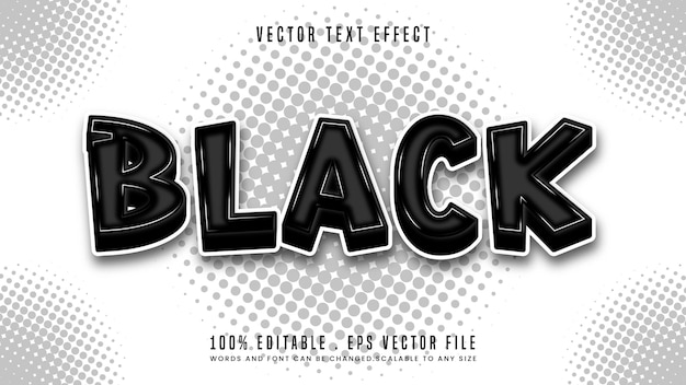 Black 3d editable text effect font style