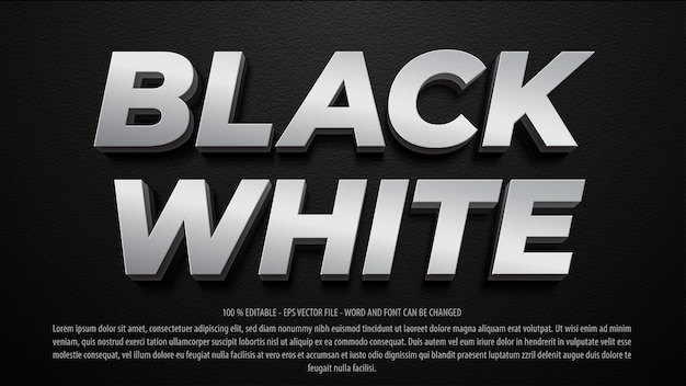 Black 3d editable text effect