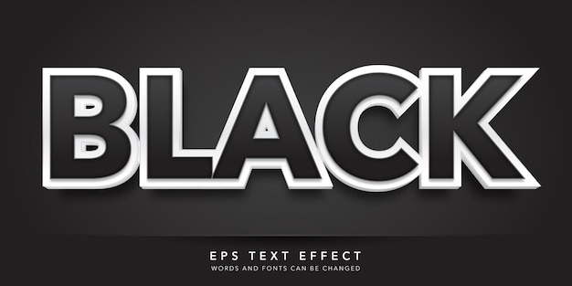 black 3d editable text effect