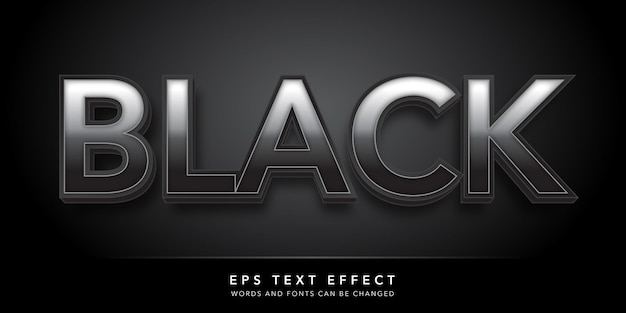 black 3d editable text effect