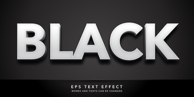 black 3d editable text effect