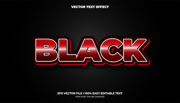 Black 3d style editable text effect