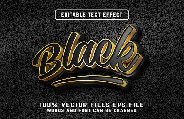 Black 3d text effect premium vectors