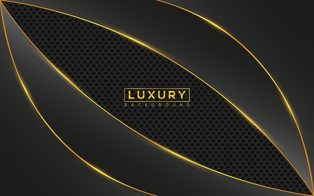 Black abstract creative and unique luxury golden glowing shiny lines art effect modern background