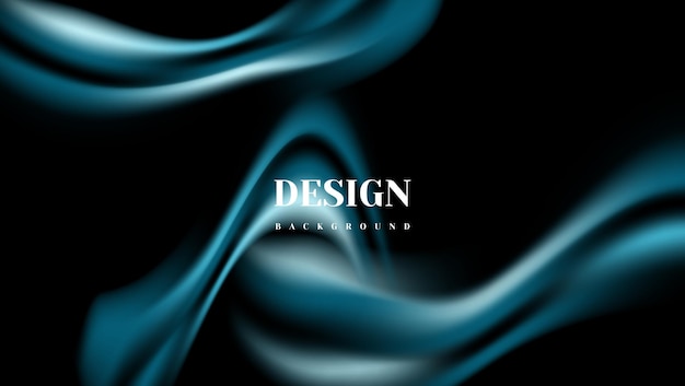 Vector black abstract desktop wallpaper with blue liquid composition black background