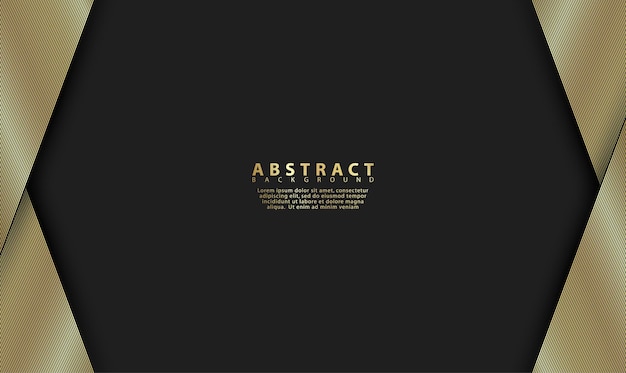 Black abstract premium background with golden lines Modern luxury concept Vector illustration