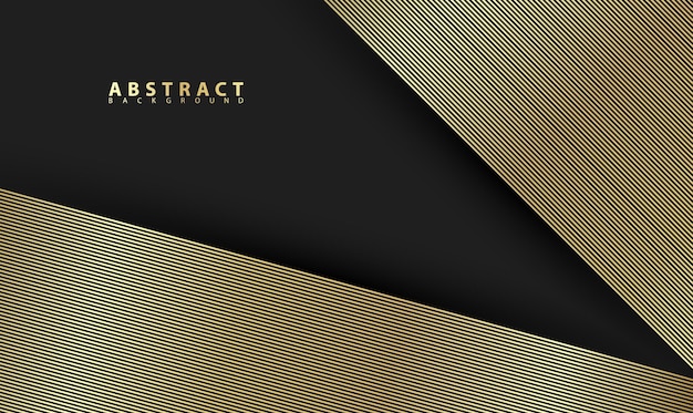 Black abstract premium background with golden lines Modern luxury concept Vector illustration