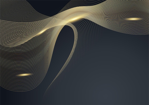 Black abstract presentation background. Black gold background overlap dimension abstract geometric modern. Elegant navy black gold background with overlap layer. Suit for business and corporate