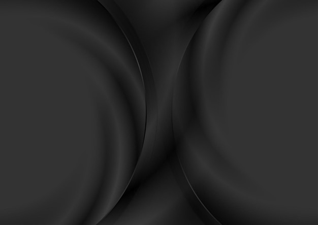 Black abstract smooth wavy curves tech background