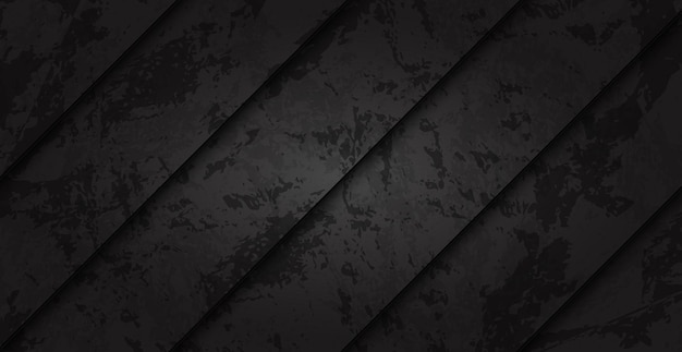 Black abstract textured grunge background wall with slanted stripes Vector