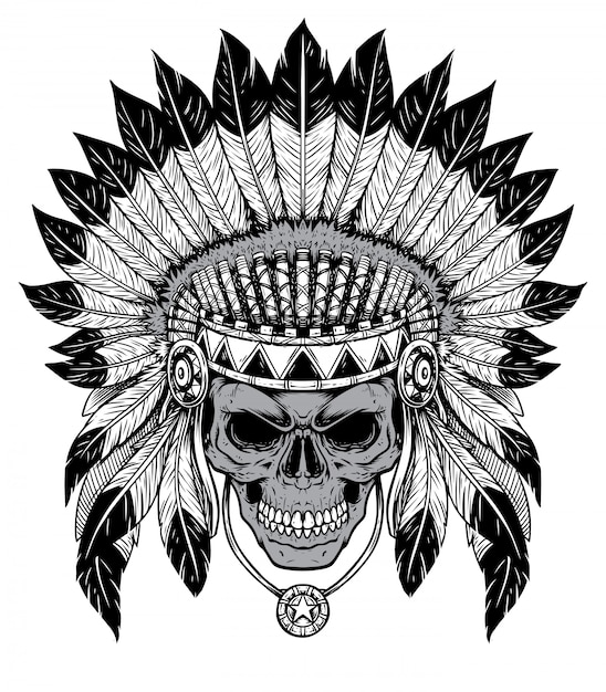 black adn white Skull Chief