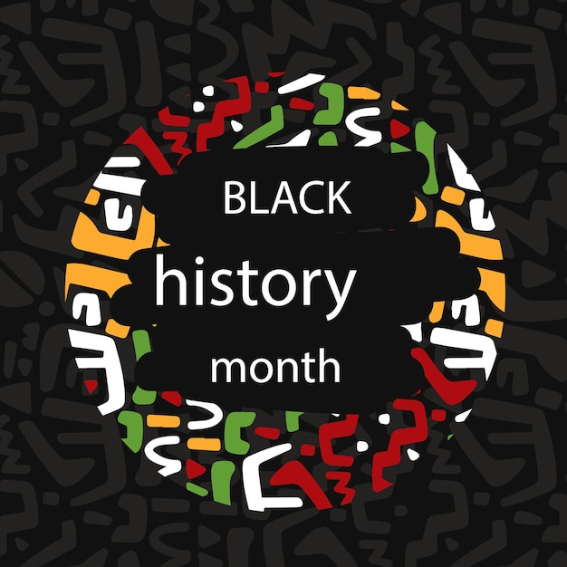 Vector black african pattern month banner