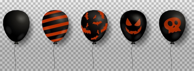 Black air balloons for halloween design