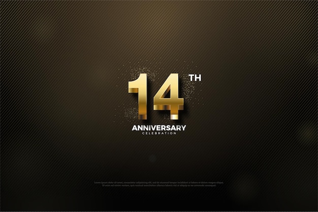 Black background for 15th anniversary with gold numbers