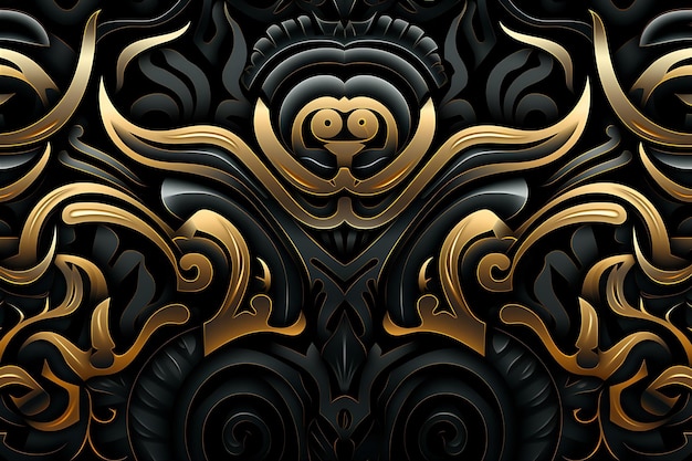 Black Background Ornamental Design Wallpaper