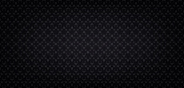 Black background with abstract polygon line seamless Thai pattern