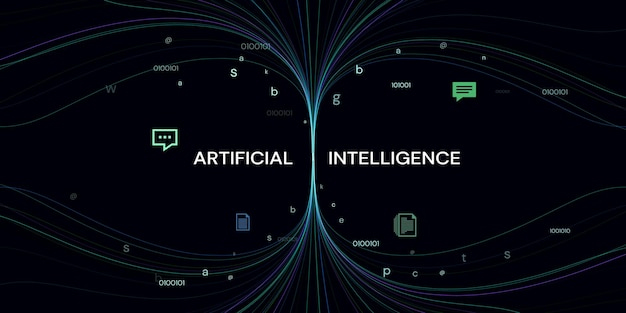 A black background with a blue and green background that says artificial and intelligence.