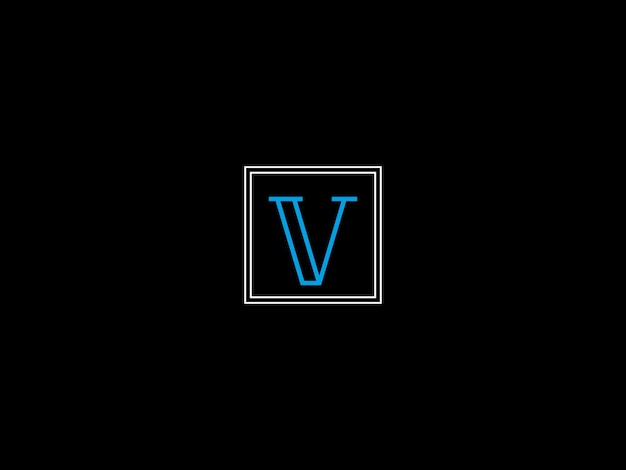 Vector a black background with a blue letter v on it