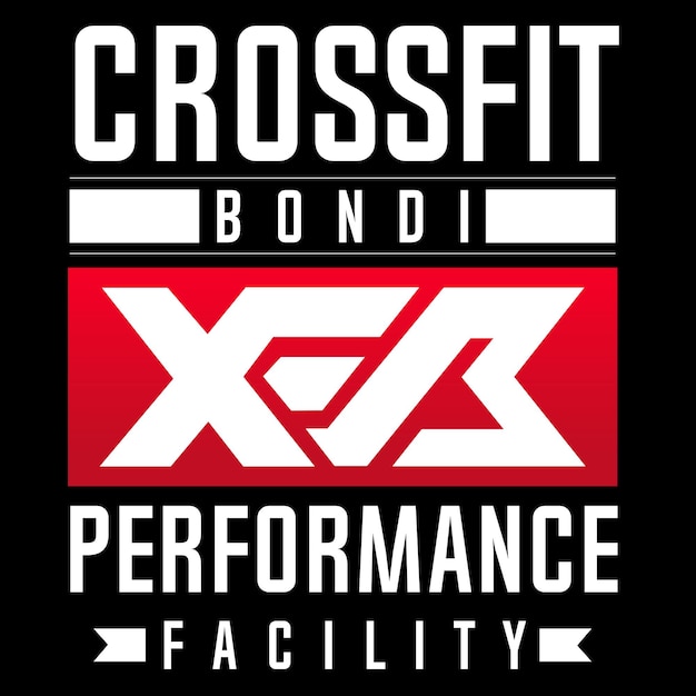 A black background with cross fit bond performance facility vector design