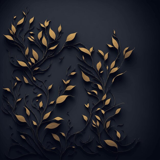 Vector a black background with a floral pattern