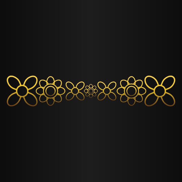 Vector black background with a gold flower