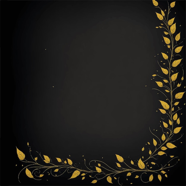 A black background with a gold leaves border