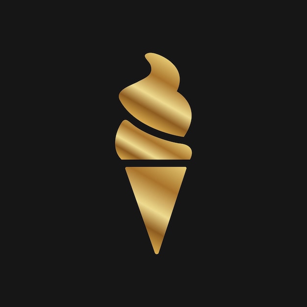 Vector a black background with a golden ice cream