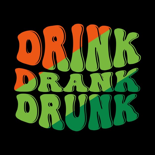 Vector a black background with green and orange letters that say drink and drink